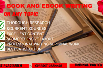 be your ebook writer,  ghost book writer, book writer, ghostwriter, amazon kdp