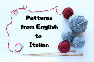 translate your crochet or knit pattern in italian
