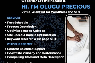 be a virtual assistant wordpress and SEO