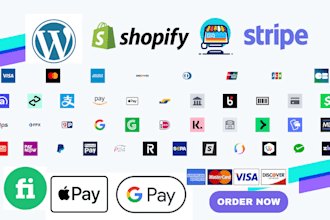 integrate stripe, apple pay, google pay, paypal and other payment gateways