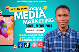 be your facebook,instagram social media manager marketing post,content writing