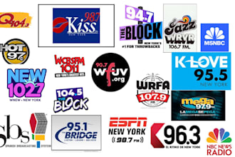 play your hiphop, rock, jazz, pop song  on popular new york radio