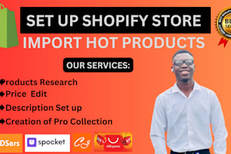 set up shopify store and import hot products