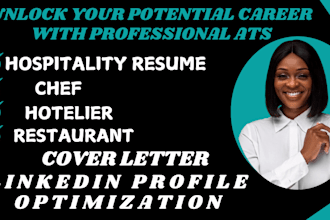 write hospitality, tourism, restaurant, shift leader, chef and sales resume