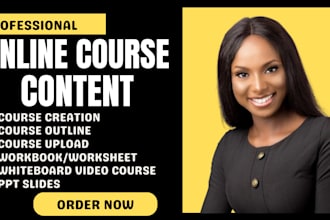 do online course content creation, whiteboard video course, workbook, curriculum