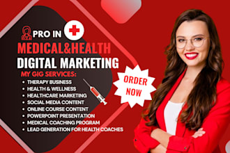 write a digital marketing course for healthcare therapy SEO medical content