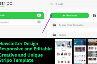 do email template design with stripo, newsletter email and HTML template