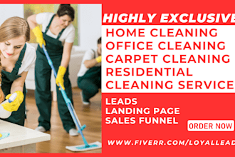 generate home cleaning leads office company carpet window cleaning leads website