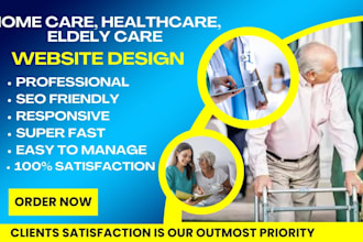 design home care website, healthcare website, elderly care website