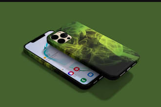 design phone cases mockup with photoshop