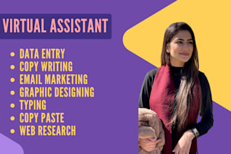 be your professional virtual assistant for data entry research and typing