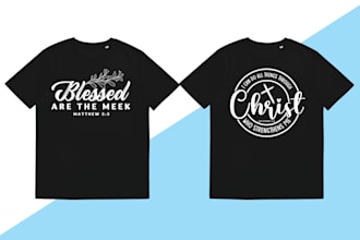do christian typography t shirt design
