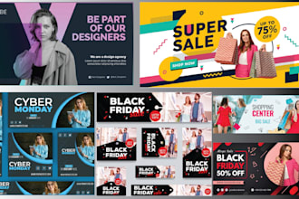 design website or shopify banners, web banners or headers, sliders or ads