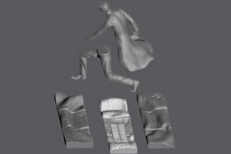 pieces 3d sculpture,3dcut and key model ,sculpt 3dcomic action figure,3dprinting
