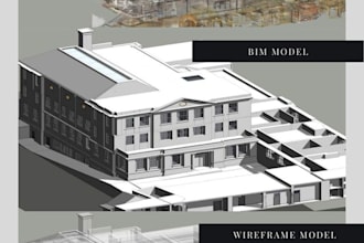 create construction 3d bim model in revit with animation
