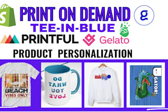 setup pod product personalizer in teeinblue customily kickflip for shopify store