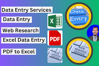 do data entry web research job as your instruction