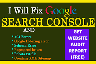 fix index error, search console, sitemap, robots, analytics4