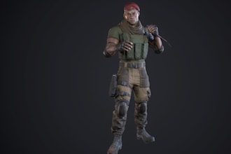 3d metahuman game character,dayz aaa character,ue5 control rig,stylized 3d armor