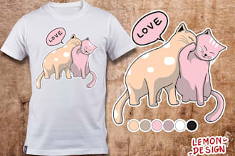 make eyecatching cartoon tshirt design for merch or brand