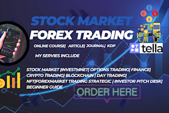 create stock market, crypto, forex, trading,  video course, tella udemy course