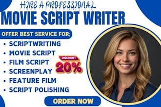 be movie script writer, screenplay, short film script,  tv series, screenwriting
