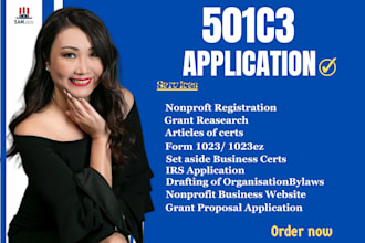 do strategic consultant for nonprofit startup, bylaws, 501c3 filing, 1023, grant