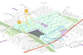 architectural diagrams and concept sketches