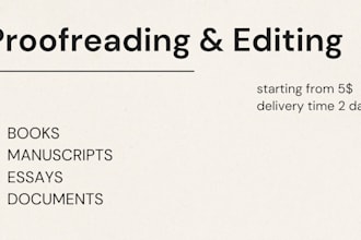 proofread and copy edit your book, manuscript, essay etc