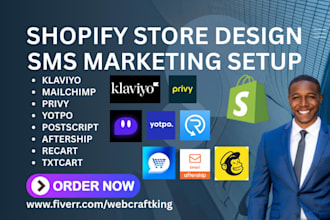 setup sms marketing postscript aftership klaviyo txtcart recart mailchimp privy