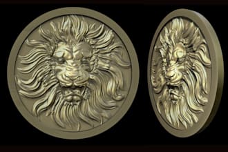 sculpt 3d bas relief coin model 3d bust model cnc medallion pendant 3d printing