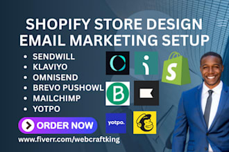setup shopify email marketing brevo pushowl mailchimp omnisend sendwill klaviyo