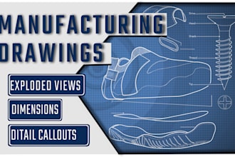 create clean technical illustrations for manufacturing