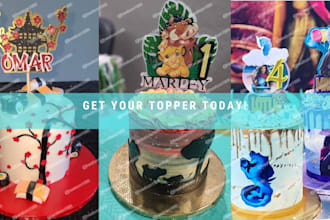 design custom cake toppers for birthdays, weddings and more