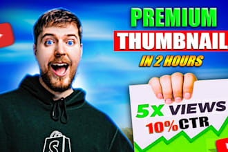 design eye catching youtube thumbnail