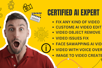 custom ai video editing,ai image editing ,fix logo,art,text