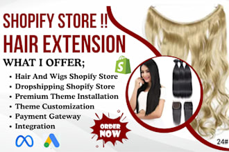 design hair extension website skincare beauty shopify store spa shopify store