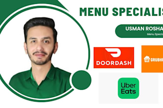 create your doordash, grubhub, toast resturant menu