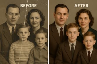 restore, enhance, unblur, and upscale your old photos professionally