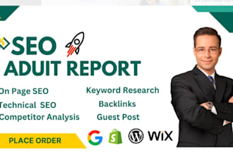 do website SEO audit report for wordpress wixx, shopify