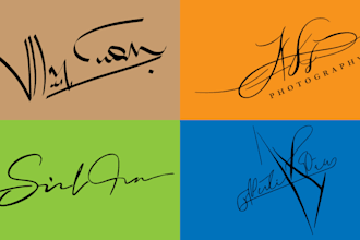 do artistic watercolor feminine signature logo or autograph