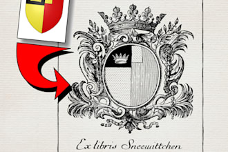 make your emblazoned ex libris 1600s 1700s style