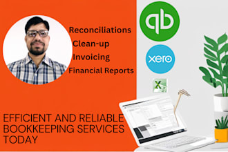 setup, clean up, bookkeeping with quickbooks online, xero