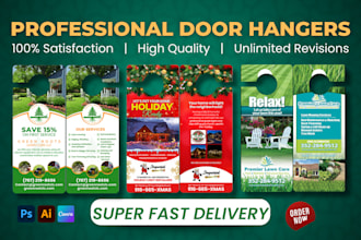 design lawn care, cleaning, solar, junk removal, handyman and event door hangers