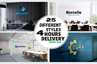 place your logo in realistic office mockups in 24 hours