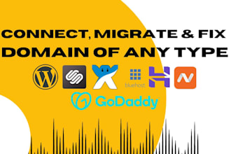 domain integration, connection, transfer on shopify, wix, wordpress, squarespace