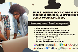 setup hubspot crm, pipedrive crm automation, monday crm, notion template