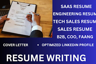 write saas resume, bdr resume, sales resume, banking, engineering resume for you