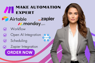 setup make com automation, make automation, make com scenerio, make com made com