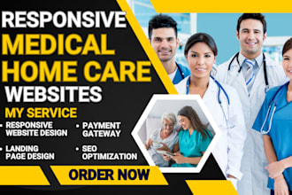 design medical healthcare website home care elderly care website dental website
